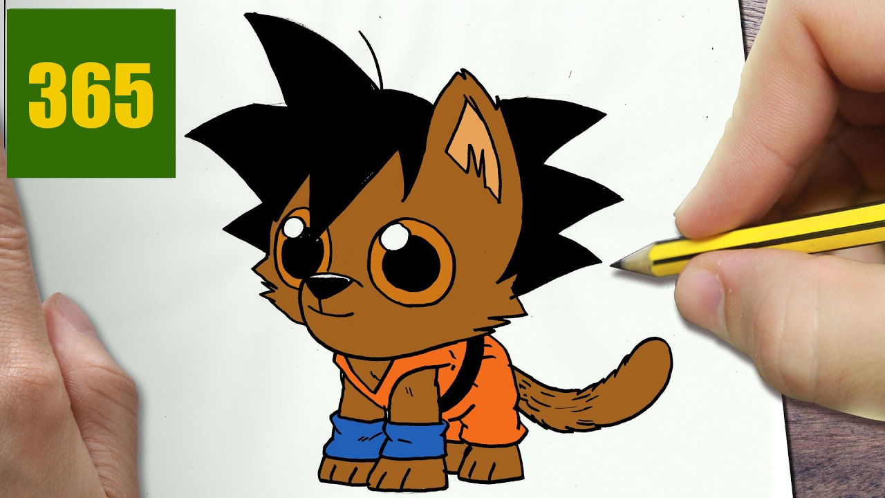 Comment Dessiner Goku Chien Kawaii étape Par étape Dessins Kawaii Facile