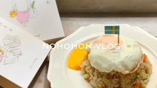 [NOHOHON vlog#4]玄関の設/きょうの猫村さんのネコムライス/スパイス梅酒完成