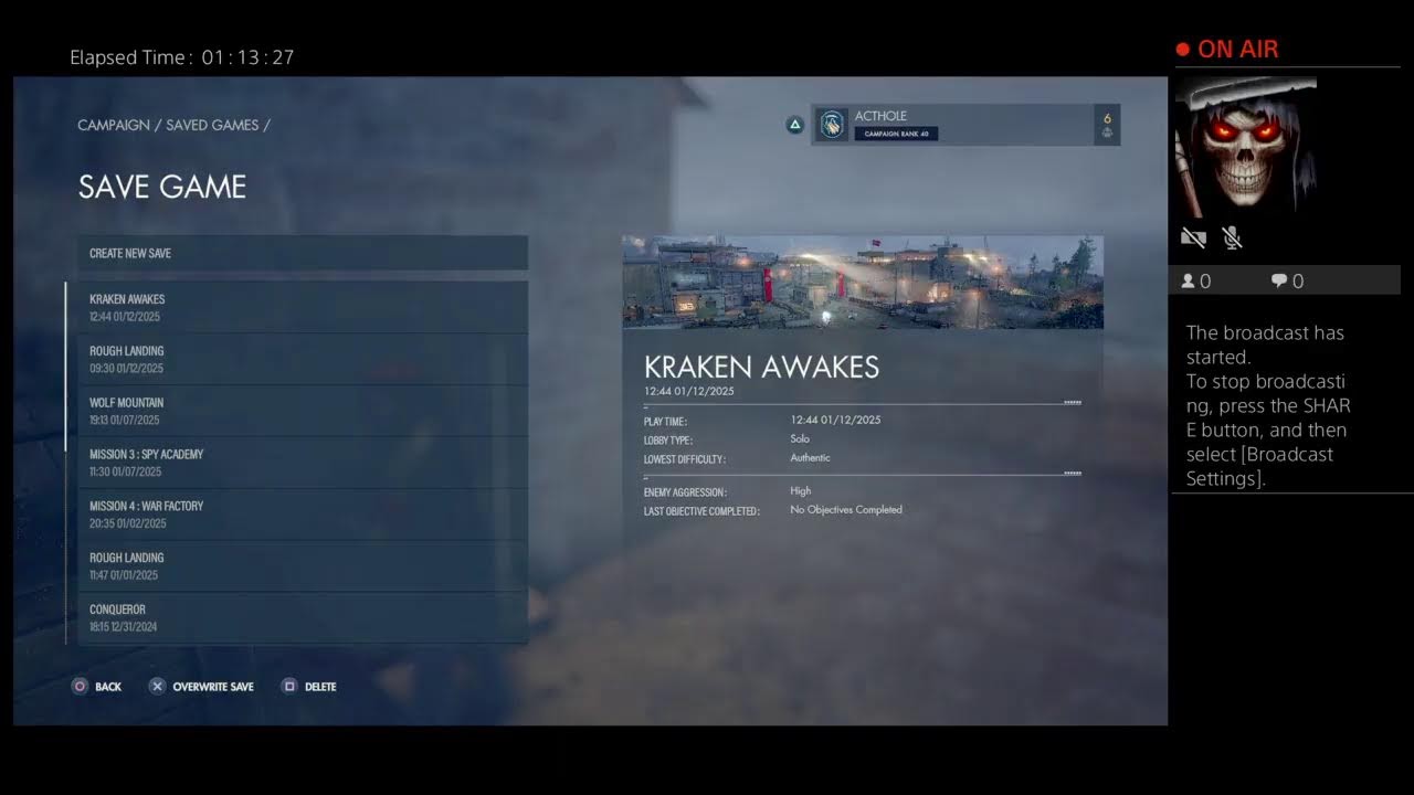 ACTHOLE's Live PS4 Broadcast