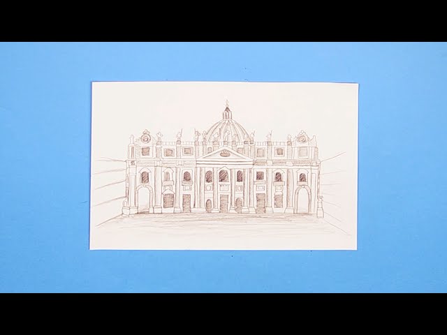 Clipart of a Sketch of Vatican City - Royalty Free Vector Illustration by  Domenico Condello #1460935