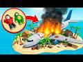 JJ and Mikey Survive The AIRPLANE CRASH ON THE ISLAND at Roblox (Maizen)