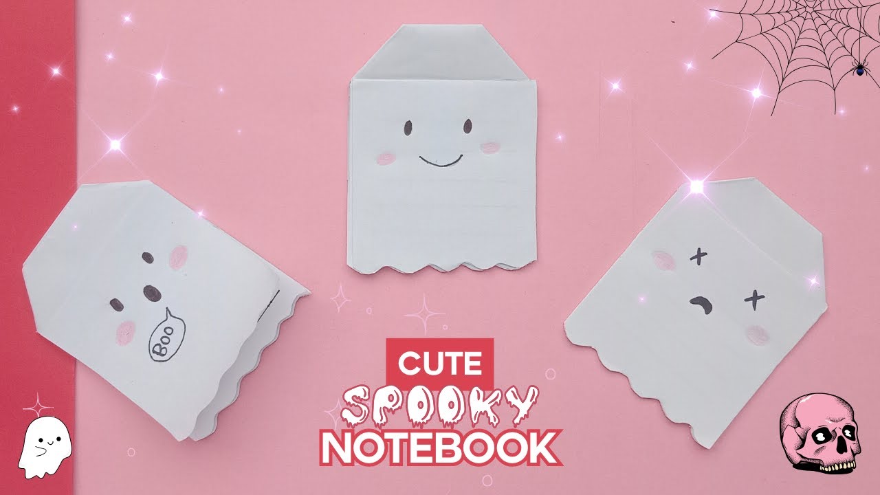 Origami Paper Notebook Ghost | Halloween crafts | How to make paper notebook without glue 