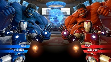 Blue Hulk & Blue Iron Man VS Red Hulk & Red Iron Man - Marvel vs Capcom Infinite