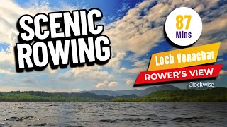 Scenic Rowing: Loch Venachar, Scotland  87 Minute Rower's View in 4K