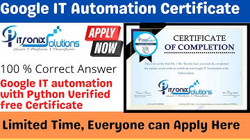 Google IT Free course Certificate | Google IT Automation with Python Professional Certificate