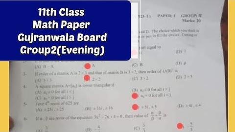 1st year Math Gujranwala board group 2 solved paper 2023