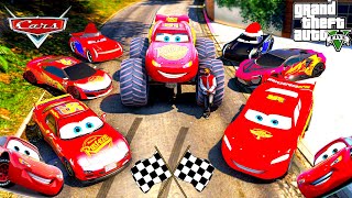 GTA 5 -  Stealing MCQUEEN CARS with Franklin | (GTA V Real Life Cars #135)