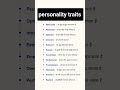 Personality traits||improve your english and create your own english aura