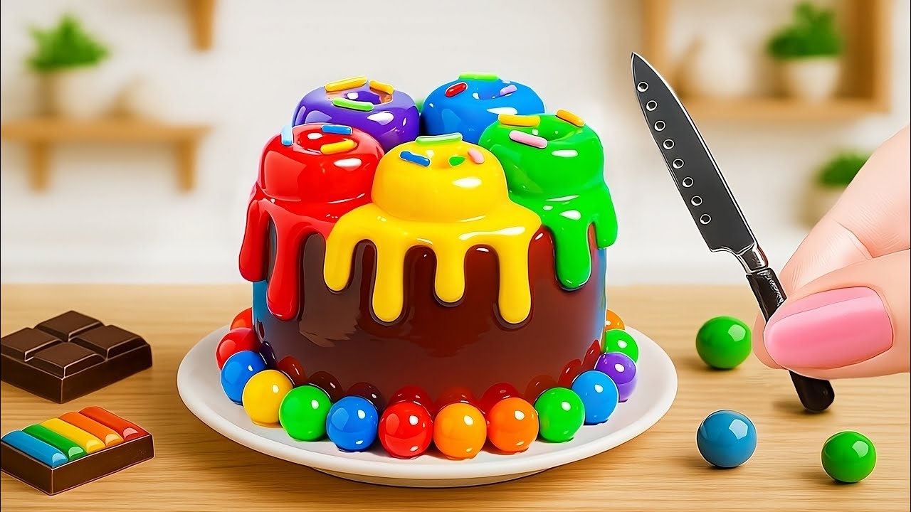 Mini Rainbow Chocolate Cake 🍰🌈 | Glossy Finish & Sweet Decorating Ideas ...