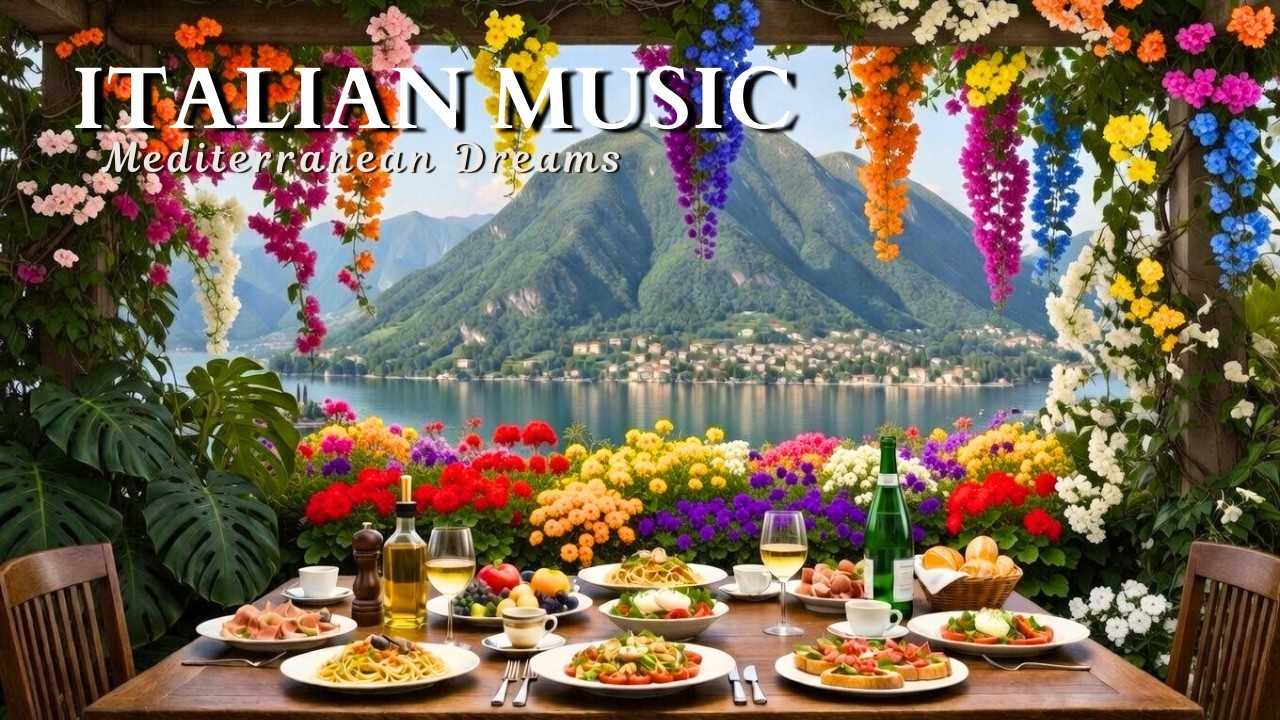 🎶 Mediterranean Music & Italian Vibes 🎶 | 2+ Hours Soothing Scenic Amalfi Coast & Lake Como 🌊