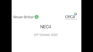 NEC 4  - CECA & Bevan Brittan Webinar