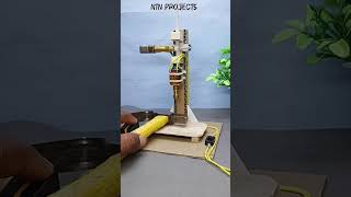 DIY Automatic bench Drill machine With DC Motor 🔌⚡ #amazing #diy #simple #new #schoolproject