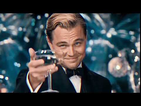 The Great gatsby Meme Leonardo DiCaprio with a glass of champagne