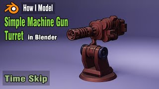 Model Simple Machine Gun Turret Low Poly Blender - 3DModelingMystics #blendertutorial