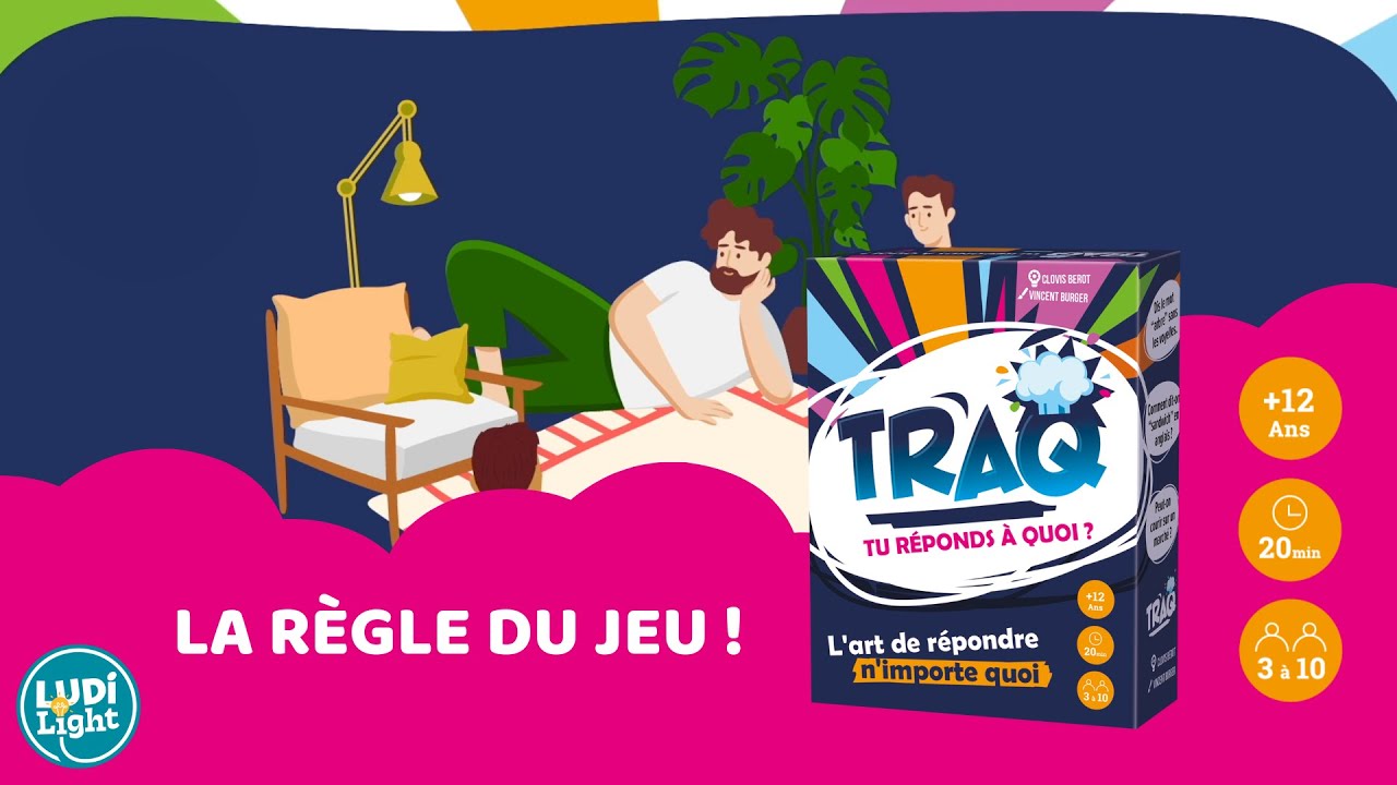 Ludilight TRAQ – Jeu D’ambiance Bluff Et Mémoire – 1800 Questions Absurdes – 3 à 10 Joueurs – Règles Simples – Parties De 15 Min