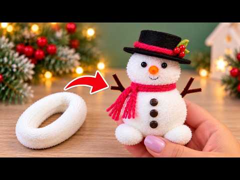 Easy & So Cute! ☃️ Turn a Hair Tie into an Adorable Snowman!