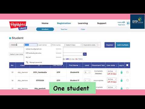 [Highlights Library] How to Register a Student