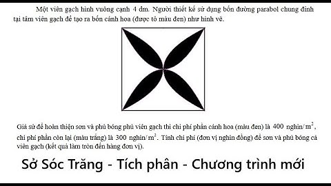 Sở Sóc Trăng: Một viên gạch hình vuông cạnh 4 dm. Người thiết kế sử dụng bốn đường parabol chung