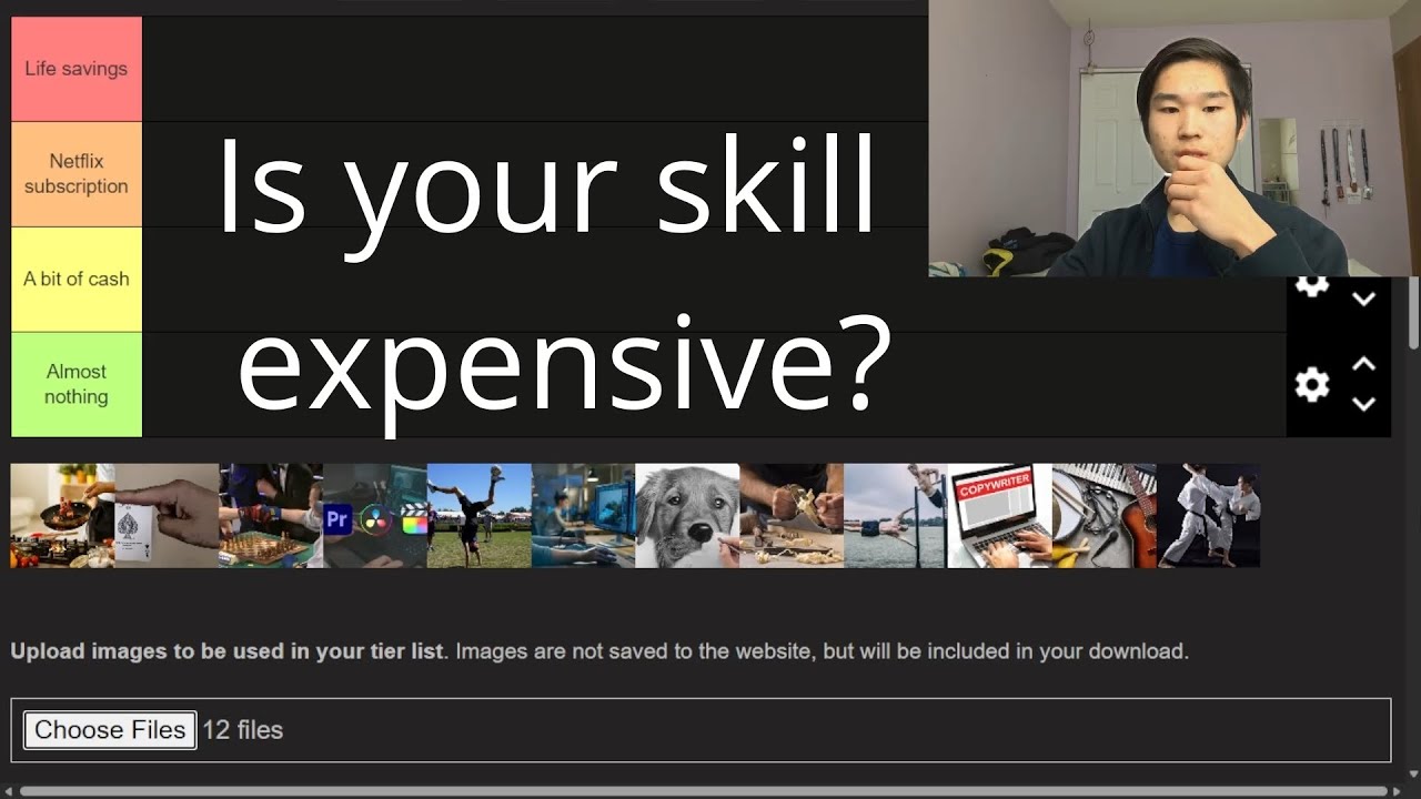 Ranking skills (Based on how much it costs)