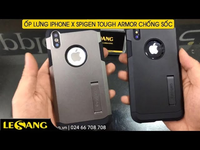 LÊ SANG | Ốp lưng iPhone X / XS Spigen Tough Armor chống sốc & rơi rớt tốt nhất từ Mỹ, Made in Korea