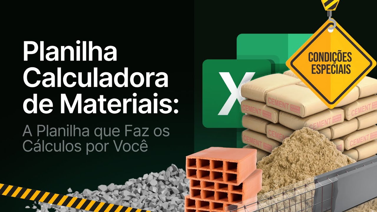 Planilha Calculadora de Materiais (Cimento, Areia, Pedra e MUITO MAIS)