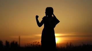 Female Silhouette Shadow Boxing   Free HD Stock Footage No Copyright