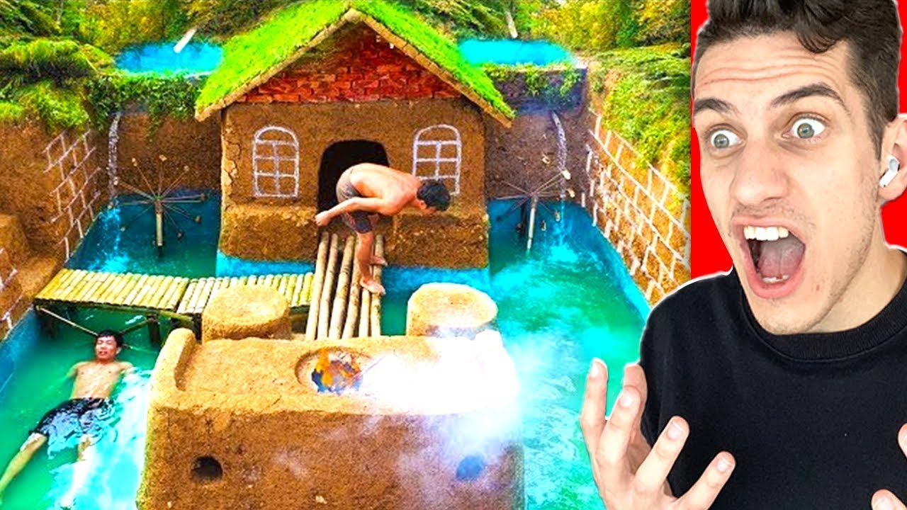 PRIMITIVE BUILDING MILLIONAIRE SECRET UNDERGROUND SWIMMING POOL HOUSE! **Try Not To Say WOW**