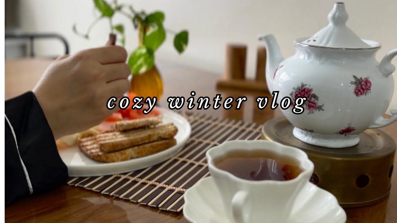 Cozy Winter Vlog | Cooking, Grocery Shopping & Art at Home | relaxing vlog