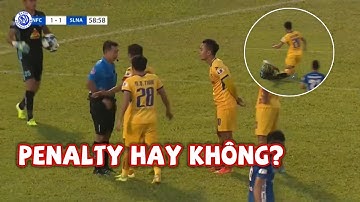 SLNA phản ứng trọng tài từ chối penalty khi Phan Văn Đức ngã trong vòng cấm