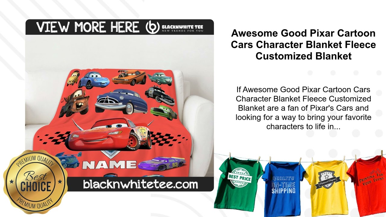 Awesome Good Pixar Cartoon Cars Character Blanket Fleece Customized Blanket