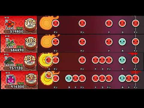 【太鼓の達人 NS2】てんびん座急行 夜を行く【全難易度同時再生】