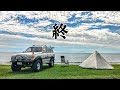 ランクル80で芝生の海キャンプ　大岸シーサイドキャンプ場