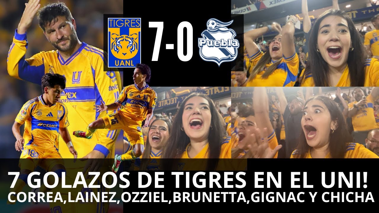 ¡¡7 DE LA SUERTE Y GOLEADA!! CORREA, CHICHA, GIGNAC || TIGRES VS PUEBLA || J4 - AP 2025 || REACCIÓN