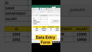 How to make Data Entry Form without VBA in Excel|#shorts #reels #excel #dataentry