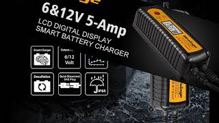 Mroinge 5A 6V/12V Fully Automatic 7-Stages Smart Car Battery Charger