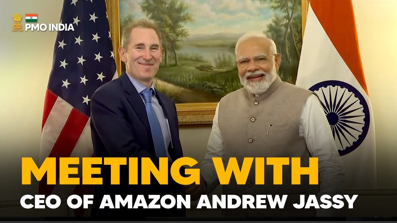 Andrew R. Jassy Prime Minister Narendra Modi meets CEO of Amazon Andrew Jassy l PMO ...