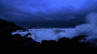 Deep Sleep Ocean Waves Sounds - 99.9% Drift Into Sleep Instantly with Powerful Waves at Midnight