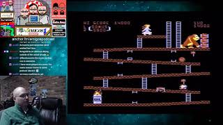 Donkey Kong by Nintendo for the Atari 8 bit Computer Gameplay Livestream - Real 1200XL for AtariAge