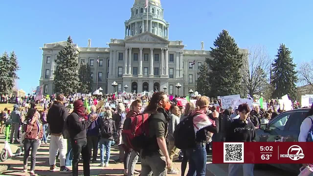 ‘Louder than one man’: Massive crowd rallies at Colorado capitol against Trump policies