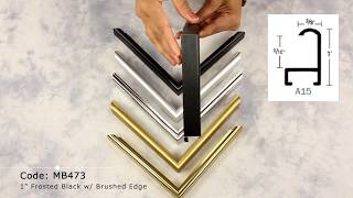 Corner Samples - Custom-made Metal Picture Frames: 1 Frosted/Shiny Collection