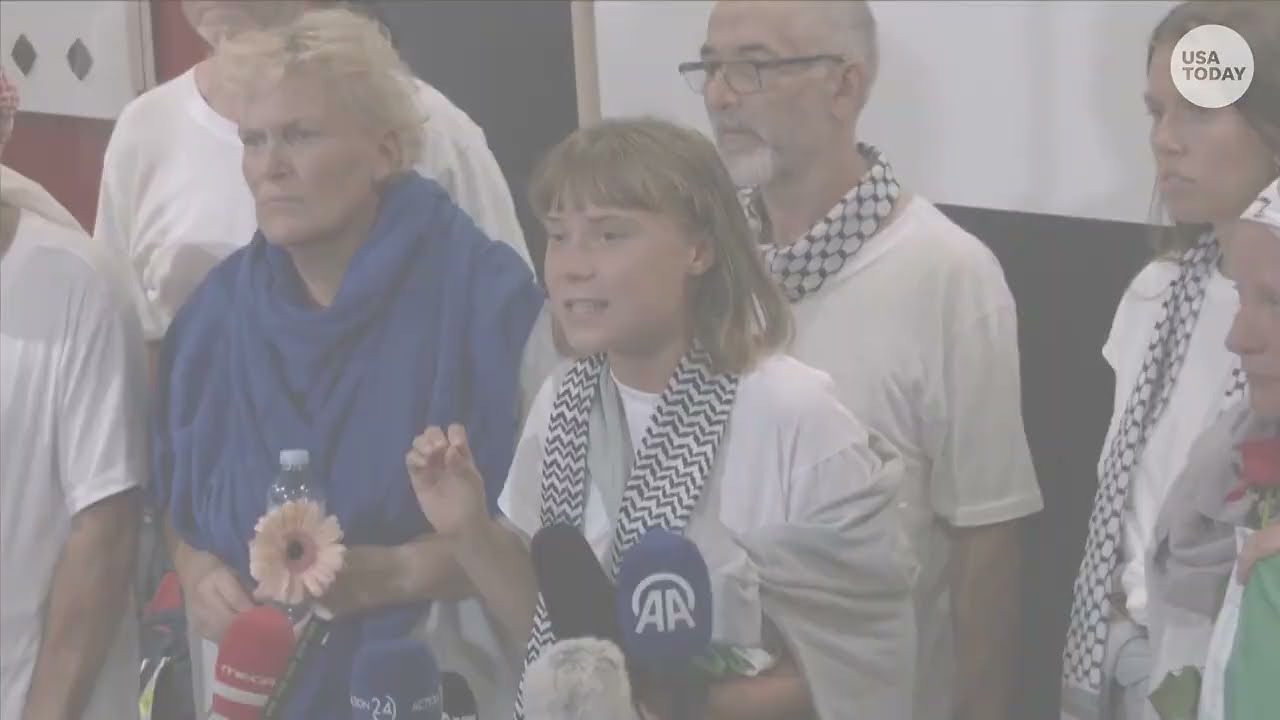Greta Thunberg speaks against 'genocide' in Gaza after Flotilla crews detained, deported by Israel