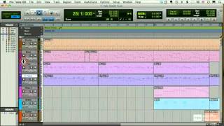 Pro Tools 8 101    Track Colors In The Split Edit Window