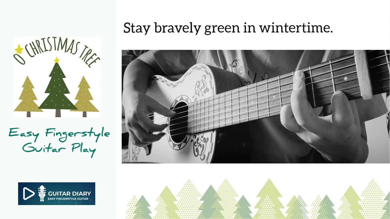O Christmas Tree + lyrics easy fingerstyle guitar YouTube