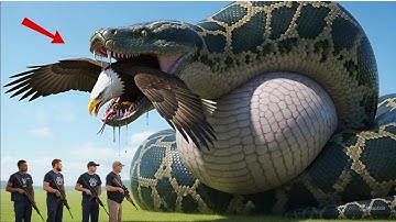 The heroic rescue team saves the eagle from the giant python in a fierce battle