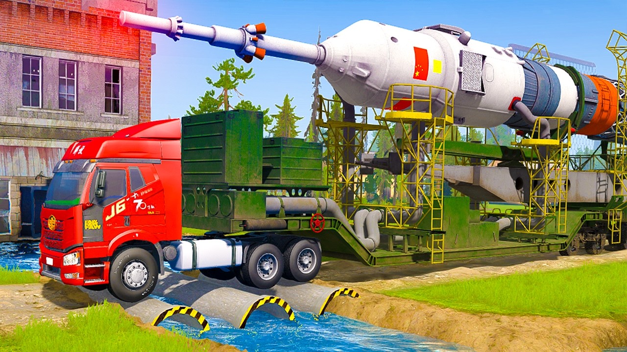 Trucks VS Speed Bump and Extreme Broken Road  #71 #speedbumps #mudrunner