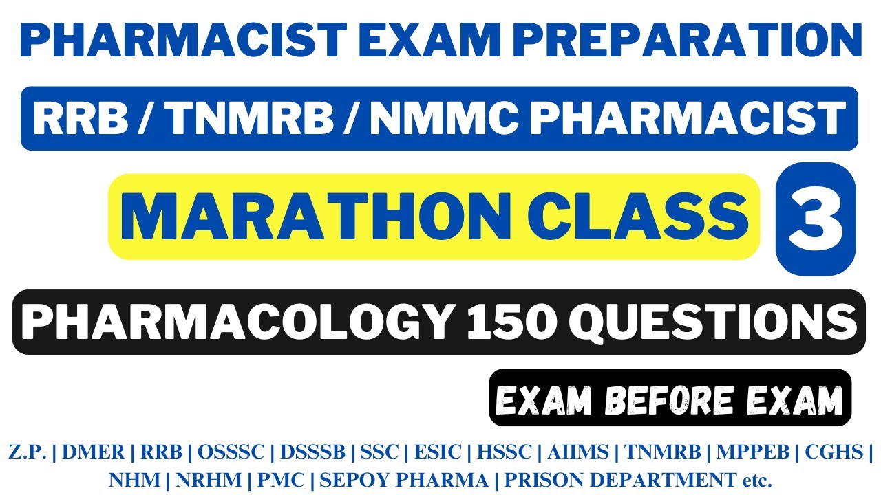 RRB PHARMACIST EXAM PREPARATION / TNMRB PHARMACIST EXAM PREPARATION / NMMC PHARMACIST EXAM QUESTIONS