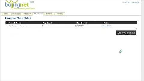 Boingnet 101 - Creating a Microsite