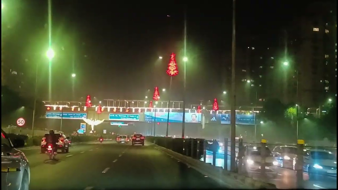 Christmas Night Drive in Gurgaon 🎄 |