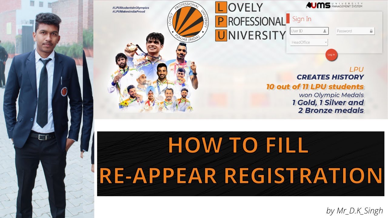 L.P.U UMS // Re-Appear Registration //HOW TO FILL UP RE-APPEAR REGISTRATION  //Exam Registration