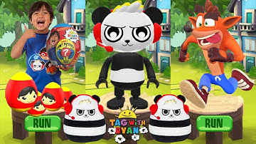 Tag with Ryan vs Crash Bandicoot: On the Run - Combo Panda vs All Bosses All Characters Unlocked